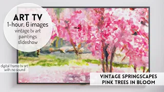 Vintage Spring Landscapes Trees in Bloom Painting Vintage Art TV Frame TV Hack Turn Your TV into Art