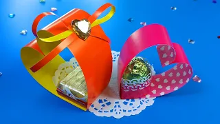 DIY ВАЛЕНТИНКА с конфетой. Сладкий подарок на день святого Валентина / GIFT FOR ST. VALENTINE'S DAY