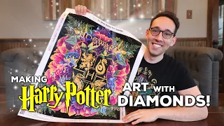 Making Harry Potter Art with DIAMONDS | Diamond Art Club Hogwarts Crest