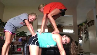 3 person yoga challenge with a special guest