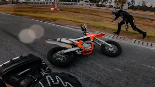 Crash testing the KTM 450 SMR in 4K