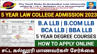 law college admission 2023 tamil | how to apply law college admission tamil | tndalu admission 2023