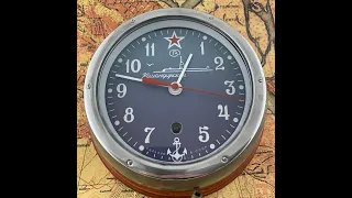 Корабельные часы механические советские редкие 5-ЧС Submarine Clock Soviet Vintage