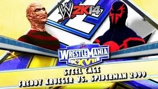 WWE 2K14 - Wrestlemania 27: Freddy Krueger VS Spider-Man 2099 (Steel Cage)