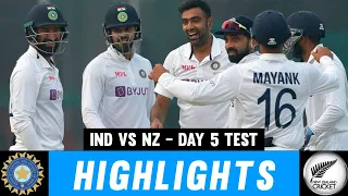 India vs New Zealand 1st Test, Day 5 Full Highlights | Match Draw | IND vs NZ 1st test day 5