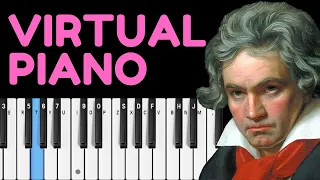Beethoven Fur elise on Virtual Piano + Sheets (Easy)