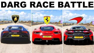 FH5 DRAG RACE - Lamborghini Huracan Evo vs Ferrari 488 GTB vs Mclaren 600LT