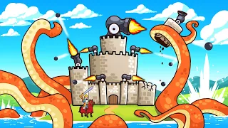 Defending my castle from THE KRAKEN in Thronefall!