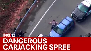 Aerial video shows dangerous carjacking spree, police pursuit in Washington