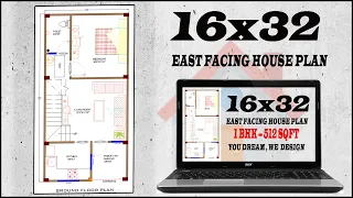 16 x 32 ghar ka design II 512 sqft house plan II ghar ka naksha II 1 bhk home plan