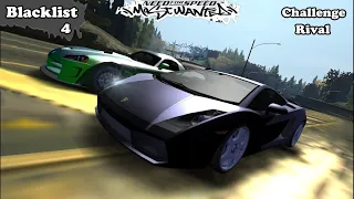 NFS Most Wanted Gameplay - Blacklist 4 Challenge Rival Completed.