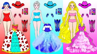 Muñecas De Papel DIY | How To Make Cowboy Costumes For Princesses | Woa Barbie Colombia