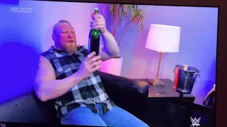 Brock Lesnar Drink very bad champagne !!!