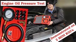 How to run an Engine Oil Pressure Test.  I run test on MINI Cooper R50 & MINI One with Sealey VS203