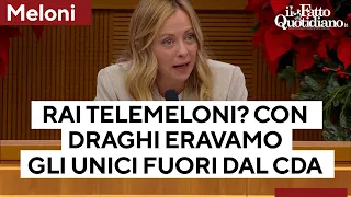 Meloni: "Rai trasformata in TeleMeloni? Lavoro di riequilibrio. Con Draghi noi unici fuori dal cda"