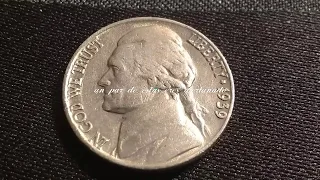 * un par de estas y eres AFORTUNADO!! $26,500dolares💵💵👈☝️1939 Jefferson nickel ddr