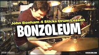 John Bonham FOUR STICKS *DRUM LESSON Led Zeppelin