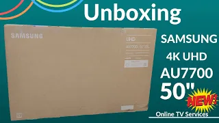 🔥How To | Unboxing & First Look | Samsung AU7700 50" 4K UHD TV | Online TV Services |