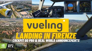 A320-232 Vueling | Catania(LICC)✈Florence(LIRQ) | GoPro Multicam | Europe Pilot Career Ep.36