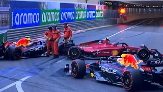 Perez & Sainz Crash final in Q3 Qualifying F1 Monaco GP 2022