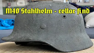 Named German M40 Helmet and other stuff from a cellar