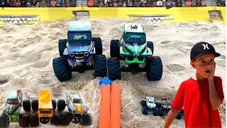 Monster Toy Trucks Play: 1 Hour Monster Trucks, RC Grave Digger, Hot Wheels, & Monster jam Freestyle