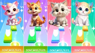 Dancing Funny Cat with Meow Meow song 🎵 the gummy bear song 🎵 Wakka Wakka by Shakira tiles hop game