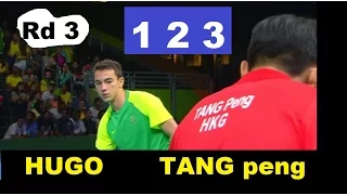 [TT sngl] Hugo Calderano(Game123) Home Crowd Tang Peng ,男子シングルス3回戦 唐鵬 vs カルデラノ  (ゲーム1,2,3)