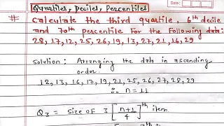 Quartiles, Deciles and Percentiles in statistics || Quartiles || Deciles || Percentiles ||statistics