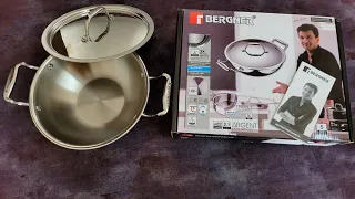 Bergner Argent Tri-ply Kadai | Best Kadai For Cooking | Stainless Steel kadai | Bergner Cookware