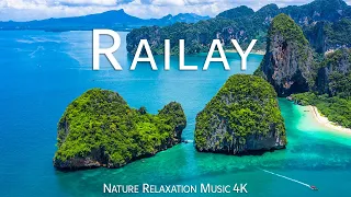 Railay Beach, Krabi 4K - Drone Nature Film - Peaceful Piano Music - Travel Nature