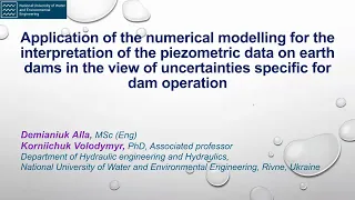 ICSF2024. Application of the numerical modelling for the interpretation of the piezometric data on