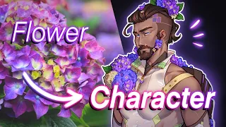 Designing Flower Cyberpunk Characters! (Speed paint + Commentary)