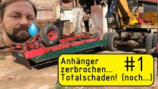 Anhänger reparieren, er ist zerbrochen und nun defekt. Jetzt muss er repariert werden.