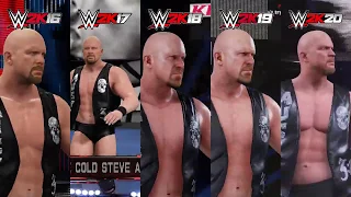 WWE 2K16 vs 2K17 vs 2K18 vs 2K19 vs 2K20 - Stone Cold Steve Austin Entrance Graphics Comparison