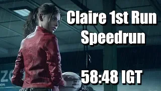 RE2 - Claire 1st Run Speedrun in 58:48 IGT [New Game, Standard]