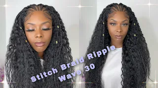 Affordable Braided Wig | Outre Braided Lace Front Wig - Stitch Braid Ripple Wave 30 | HairSoFly