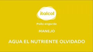 MANEJO - Agua el nutriente olvidado