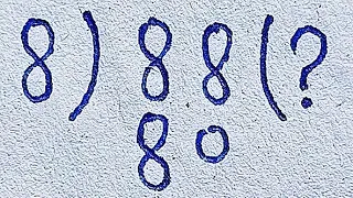 Funny math problem solve 😅 | math puzzle | how to solve 8÷88 ?