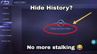 HOW TO HIDE YOUR HISTORY IN MOBILE LEGENDS