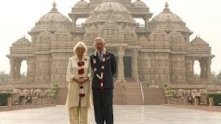 HRH The Prince of Wales and HRH The Duchess of Cornwall Visit Swaminarayan Akshardham, Delhi, India