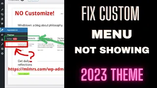 Menu missing in twenty twenty three wordpress theme: How to fix it
