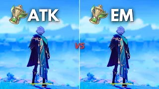 F2P : Alhaitham EM vs ATK% Sands !! Best Build for C0 Alhaitham?? [ Genshin Impact ]