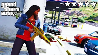 GTA 5 - Tanisha Epic Five Star Escape from Police at LTD!!! (GTA 5 Funny Moments)