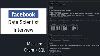 Facebook Data Scientist Mock Interview - Measure User Churn + SQL Problem