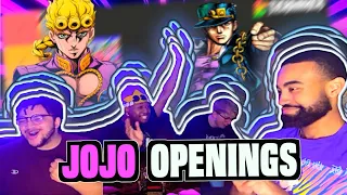 Non- Anime Fan MUSICIANS React to JOJO BIZARRE ADVENTURE OPENINGS