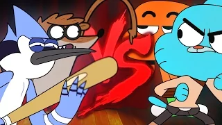 Mordecai e Rigby VS. Gumball e Darwin | Duelo de Titãs Part. GN e Scoppey