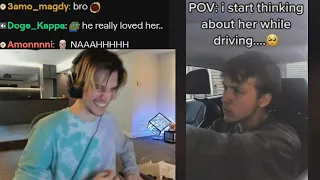 xQc reacts to POV: i start thinking about her while driving....🥺