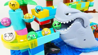 Satisfying Building Block coaster ☆ Marble Run ASMR Shark slope course