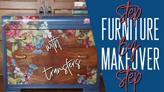 Furniture Makeover | Start to finish flip using IOD transfer & chalk paint | Trash to Treasure